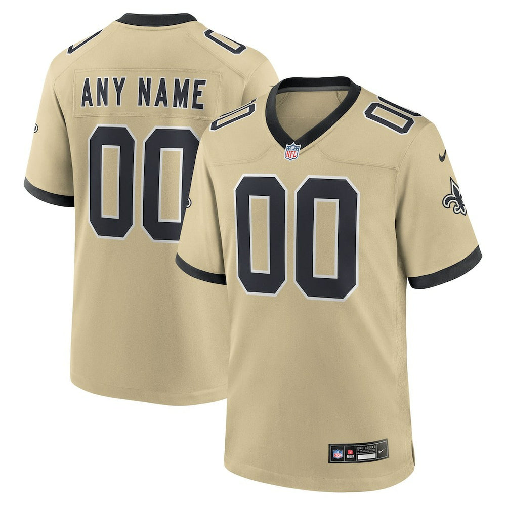 Nike New Orleans Saints Youth Gameday Golds Alternate Custom Game Jersey Gold