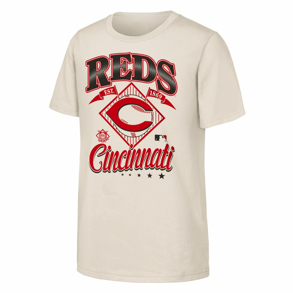 Cincinnati Reds Outerstuff Youth Triple Hit T-Shirt - Natural - MLB Sale