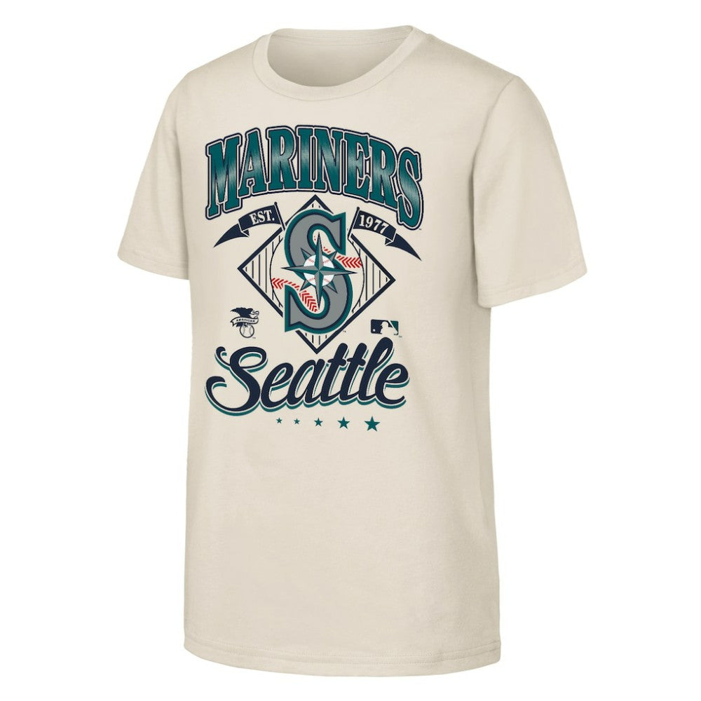 Seattle Mariners Outerstuff Youth Triple Hit T-Shirt - Natural - MLB Lifestyle