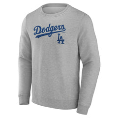 Los Angeles Dodgers Team Lockup Sweatshirt - Gray - MLB Lifestyle