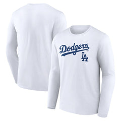 Los Angeles Dodgers Team Lockup Long Sleeve T-Shirt - White - MLB Online