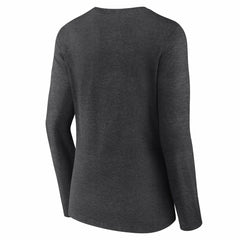 Cincinnati Reds Women's Team Lockup Long Sleeve V-Neck T-Shirt - Charcoal - MLB Lifestyle
