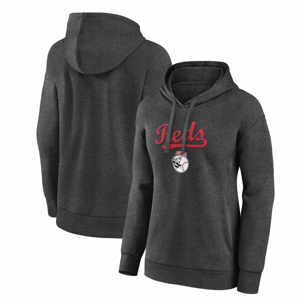 Cincinnati Reds Women's Team Lockup Hoodie - Charcoal - MLB Sale