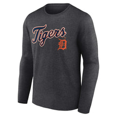 Detroit Tigers Team Lockup Long Sleeve T-Shirt - Charcoal - MLB Online