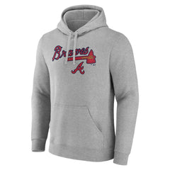 Atlanta Braves Team Lockup Hoodie - Gray - MLB Online