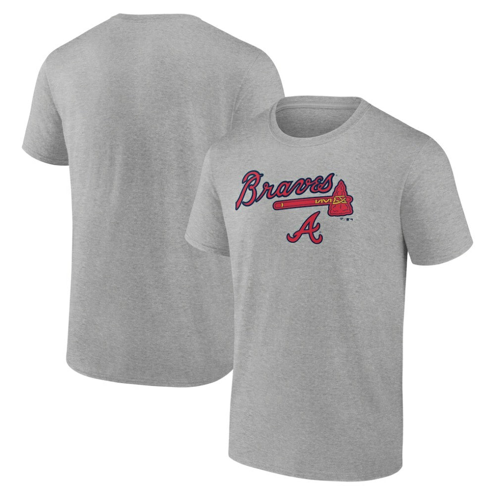 Atlanta Braves Team Lockup T-Shirt - Heather Gray - MLB Sale