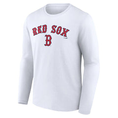 Boston Red Sox Team Lockup Long Sleeve T-Shirt - White - MLB Online