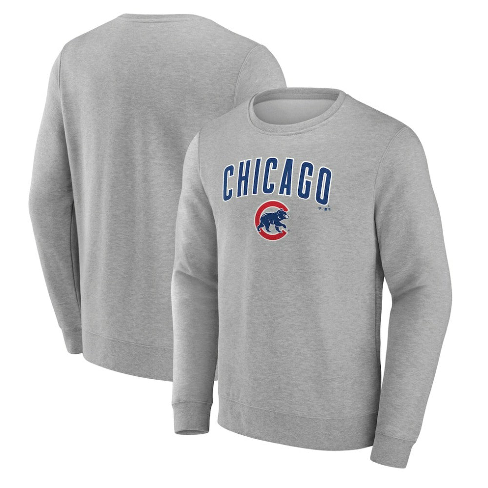 Chicago Cubs Team Lockup Sweatshirt - Gray - MLB Online