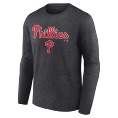 Philadelphia Phillies Team Lockup Long Sleeve T-Shirt - Charcoal - MLB Online