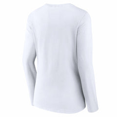 Cincinnati Reds Women's Team Lockup Long Sleeve V-Neck T-Shirt - White - MLB Lifestyle