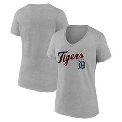 Detroit Tigers Women's Team Lockup V-Neck T-Shirt - Gray - MLB Online