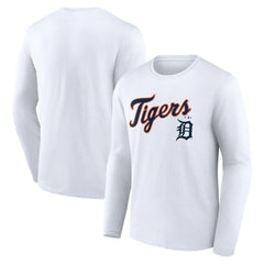 Detroit Tigers Team Lockup Long Sleeve T-Shirt - White - MLB Online
