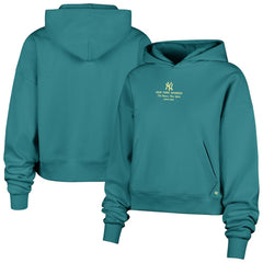 New York Yankees '47 Women's Contemporary Basics Anderson Foundation Hoodie - Teal - 47 brand Discount
