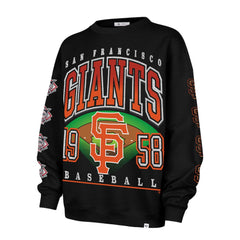 San Francisco Giants '47 Women's Trendy Team Go Big Oversized Sweatshirt - Black - 47 brand Lifestyle