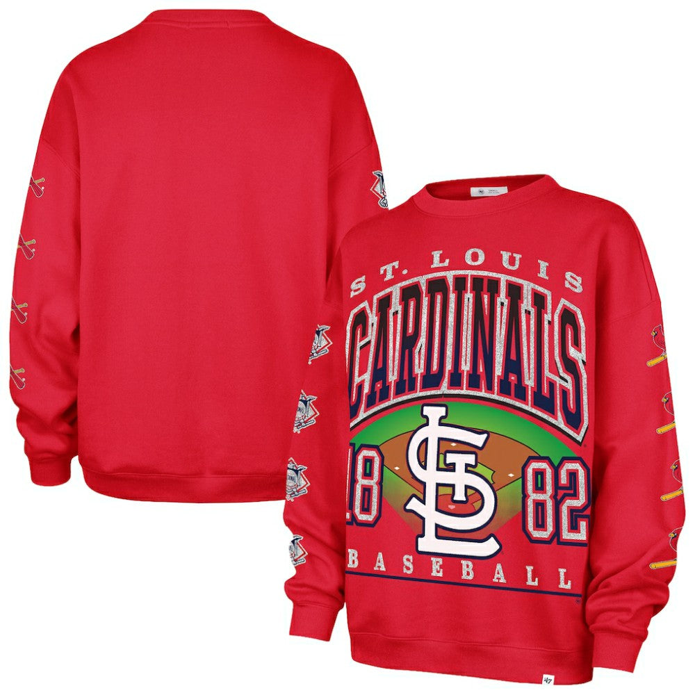 St. Louis Cardinals '47 Women's Trendy Team Go Big Oversized Sweatshirt - Red - 47 brand Discount