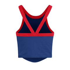 Chicago Cubs '47 Women's Trendy Team Rally Sporty Cropped Racerback Tank Top - Royal - 47 brand Lifestyle