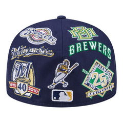 Milwaukee Brewers New Era All Over 59FIFTY Fitted Hat - Navy - New Era Lifestyle