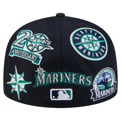 Seattle Mariners New Era All Over 59FIFTY Fitted Hat - Navy - New Era Lifestyle