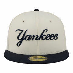 New York Yankees New Era Two-Tone Stitch 59FIFTY Fitted Hat - Cream - New Era Lifestyle