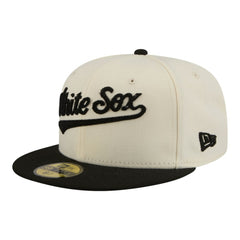 Chicago White Sox New Era Two-Tone Stitch 59FIFTY Fitted Hat - Cream - New Era Online