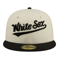Chicago White Sox New Era Two-Tone Stitch 59FIFTY Fitted Hat - Cream - New Era Online