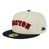 Boston Red Sox New Era Two-Tone Stitch 59FIFTY Fitted Hat - Cream - New Era on Sale