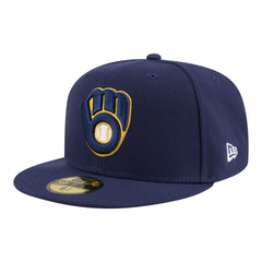Milwaukee Brewers New Era Hidden Hit 59FIFTY Fitted Hat - Navy - New Era on Sale