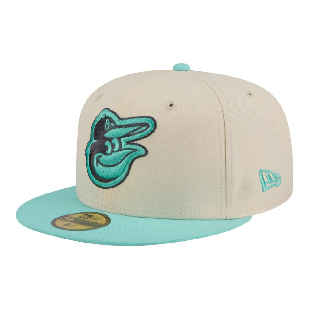 Baltimore Orioles New Era Two-Tone Color Pack 59FIFTY Fitted Hat - Light Beige/Turquoise - New Era Discount