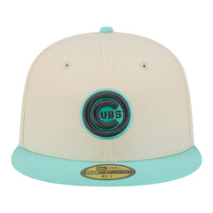 Chicago Cubs New Era Two-Tone Color Pack 59FIFTY Fitted Hat - Light Beige/Turquoise - New Era on Sale