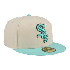 Chicago White Sox New Era Two-Tone Color Pack 59FIFTY Fitted Hat - Light Beige/Turquoise - New Era Discount
