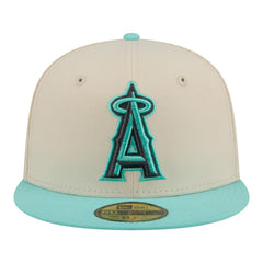 Los Angeles Angels New Era Two-Tone Color Pack 59FIFTY Fitted Hat - Light Beige/Turquoise - New Era Discount