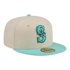 Seattle Mariners New Era Two-Tone Color Pack 59FIFTY Fitted Hat - Light Beige/Turquoise - New Era Discount