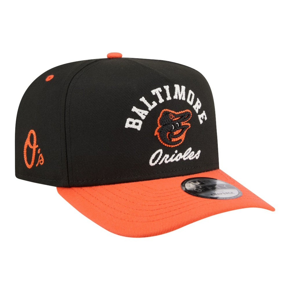 Baltimore Orioles New Era Arched A-Frame 9FIFTY Adjustable Hat - Black/Orange - New Era Lifestyle