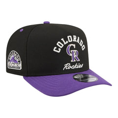 Colorado Rockies New Era Arched A-Frame 9FIFTY Adjustable Hat - Black/Purple - New Era on Sale