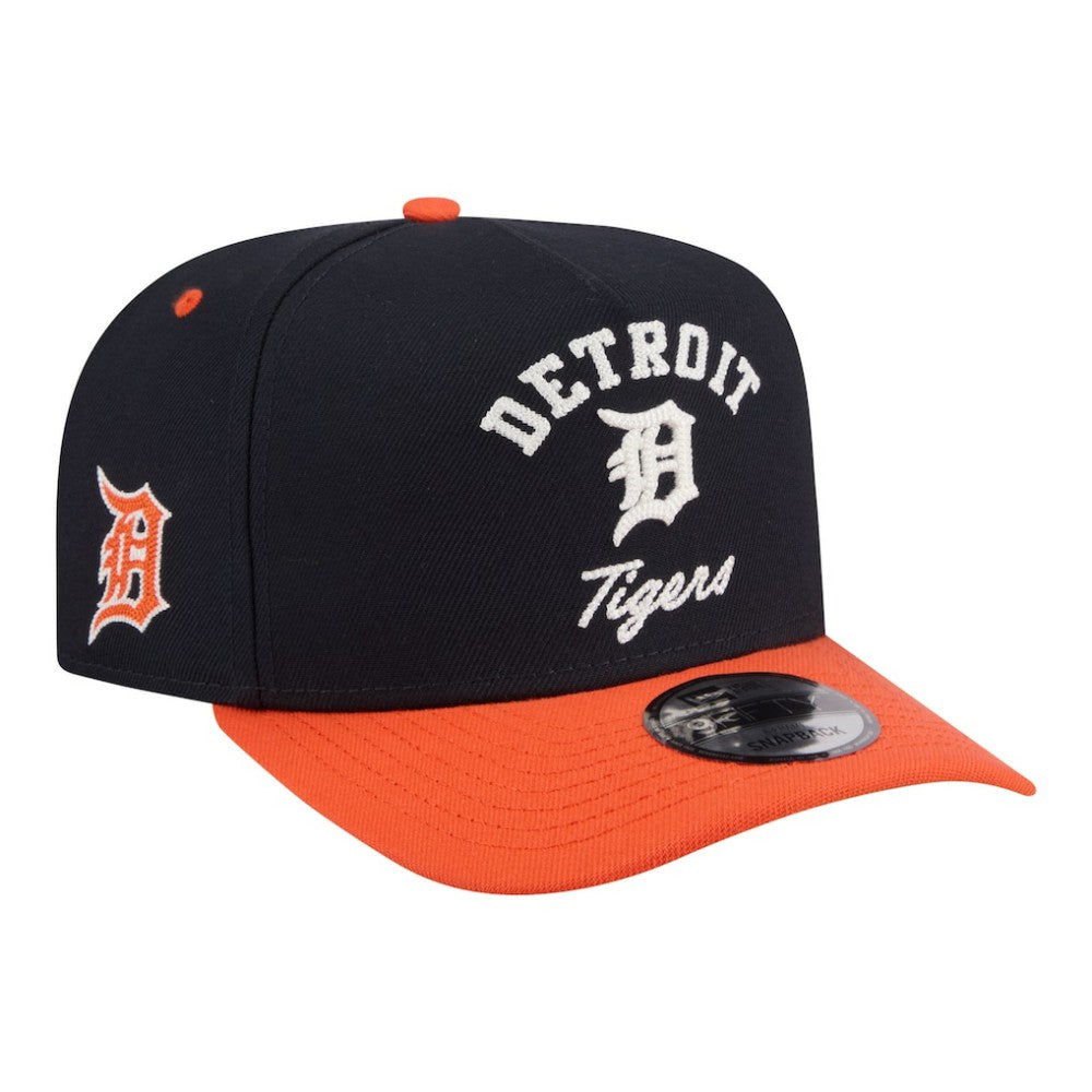 Detroit Tigers New Era Arched A-Frame 9FIFTY Adjustable Hat - Navy/Orange - New Era on Sale