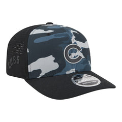 Chicago Cubs New Era Tonal Camo 9SEVENTY Stretch-Snap Hat - Black - New Era Discount