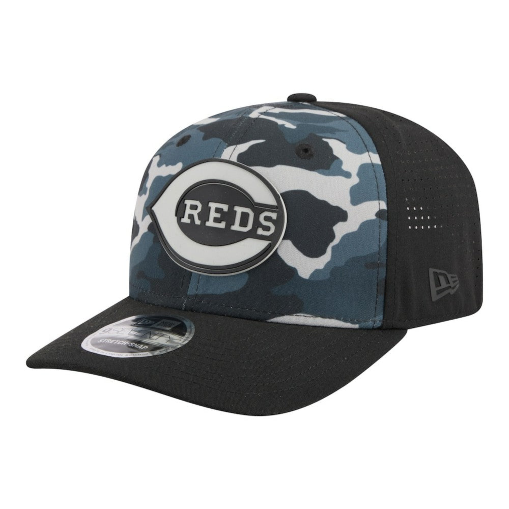 Cincinnati Reds New Era Tonal Camo 9SEVENTY Stretch-Snap Hat - Black - New Era on Sale