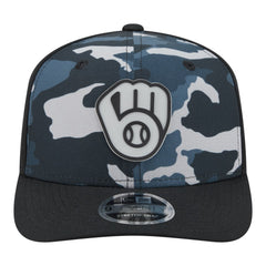 Milwaukee Brewers New Era Tonal Camo 9SEVENTY Stretch-Snap Hat - Black - New Era on Sale
