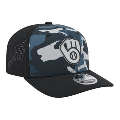 Milwaukee Brewers New Era Tonal Camo 9SEVENTY Stretch-Snap Hat - Black - New Era on Sale