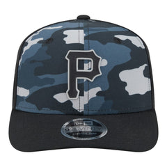 Pittsburgh Pirates New Era Tonal Camo 9SEVENTY Stretch-Snap Hat - Black - New Era Lifestyle