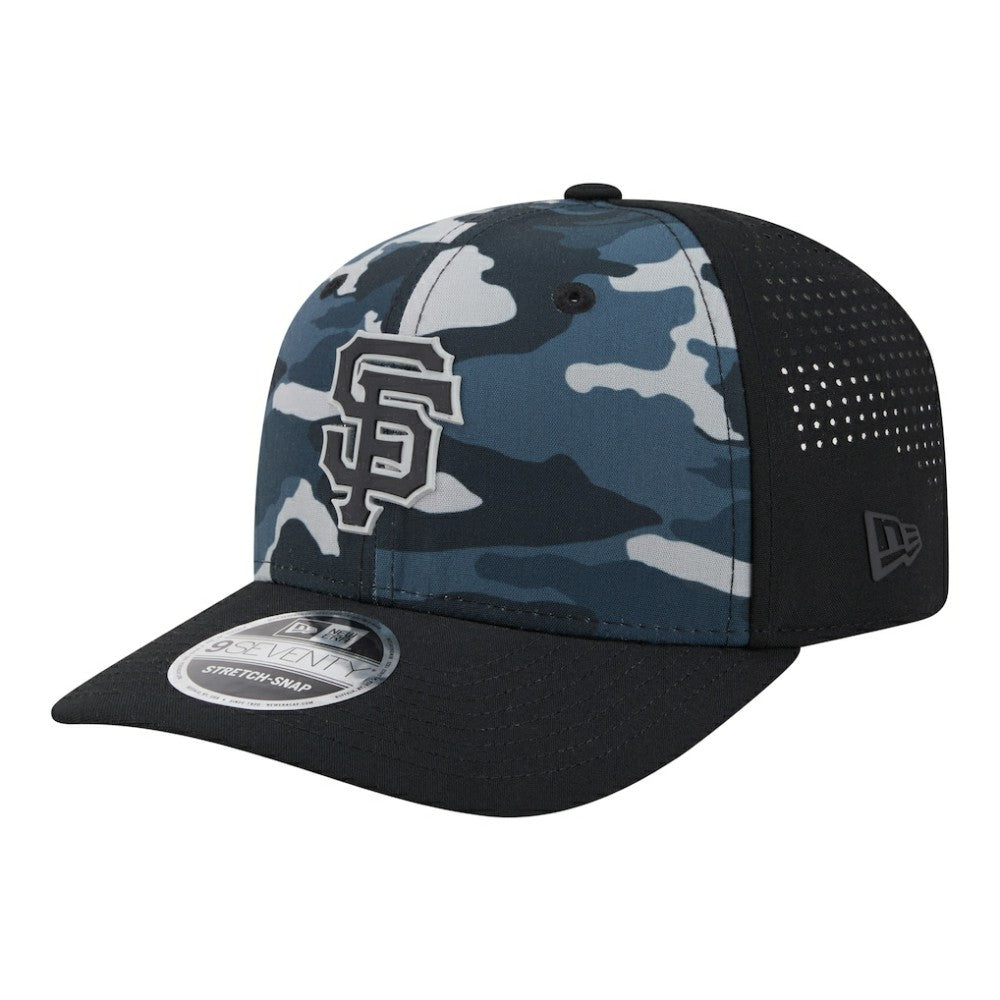 San Francisco Giants New Era Tonal Camo 9SEVENTY Stretch-Snap Hat - Black - New Era Sale