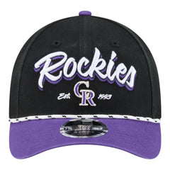 Colorado Rockies New Era Team Loyal 9FORTY M-Crown Adjustable Hat - Black/Purple - New Era Sale