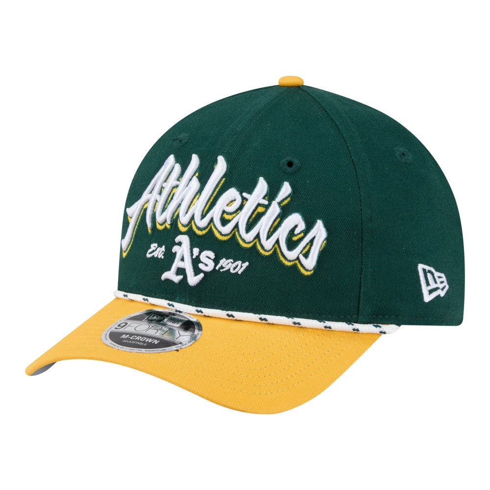 Athletics New Era Team Loyal 9FORTY M-Crown Adjustable Hat - Green/Gold - New Era Sale