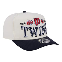 Minnesota Twins New Era Throwback Tri-Hit A-Frame 9FIFTY Adjustable Hat - Cream - New Era Discount