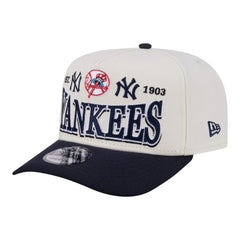 New York Yankees New Era Throwback Tri-Hit A-Frame 9FIFTY Adjustable Hat - Cream - New Era Discount