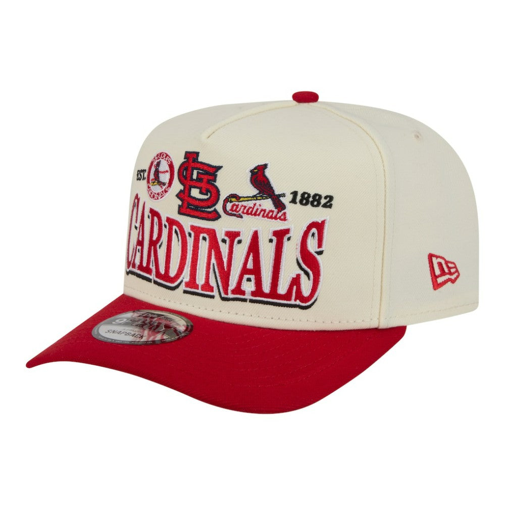 St. Louis Cardinals New Era Throwback Tri-Hit A-Frame 9FIFTY Adjustable Hat - Cream - New Era Sale