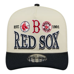 Boston Red Sox New Era Throwback Tri-Hit A-Frame 9FIFTY Adjustable Hat - Cream - New Era on Sale