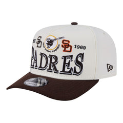 San Diego Padres New Era Throwback Tri-Hit A-Frame 9FIFTY Adjustable Hat - Cream - New Era Lifestyle