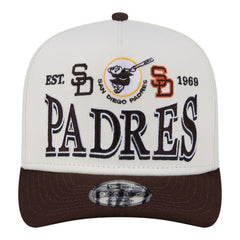 San Diego Padres New Era Throwback Tri-Hit A-Frame 9FIFTY Adjustable Hat - Cream - New Era Lifestyle