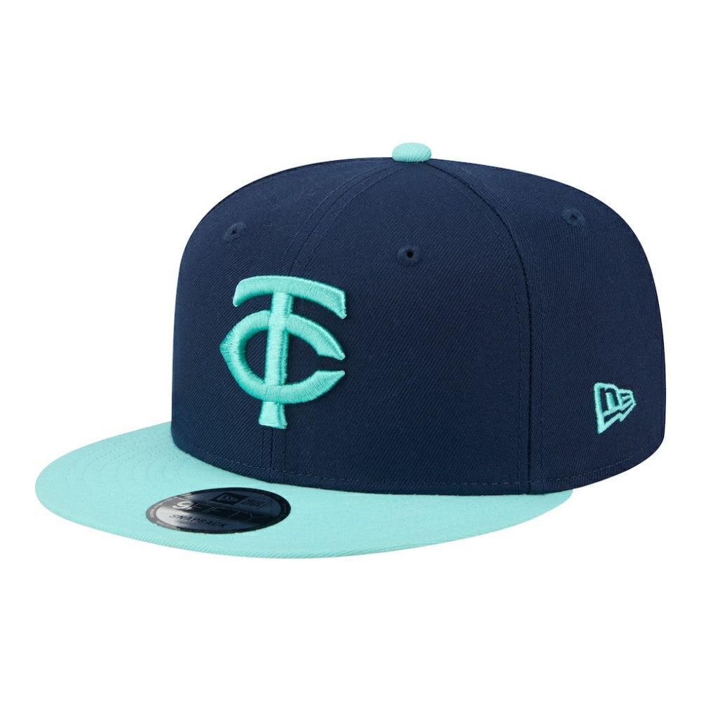 Minnesota Twins New Era Two-Tone Color Pack 9FIFTY Snapback Hat - Navy/Turquoise - New Era Online